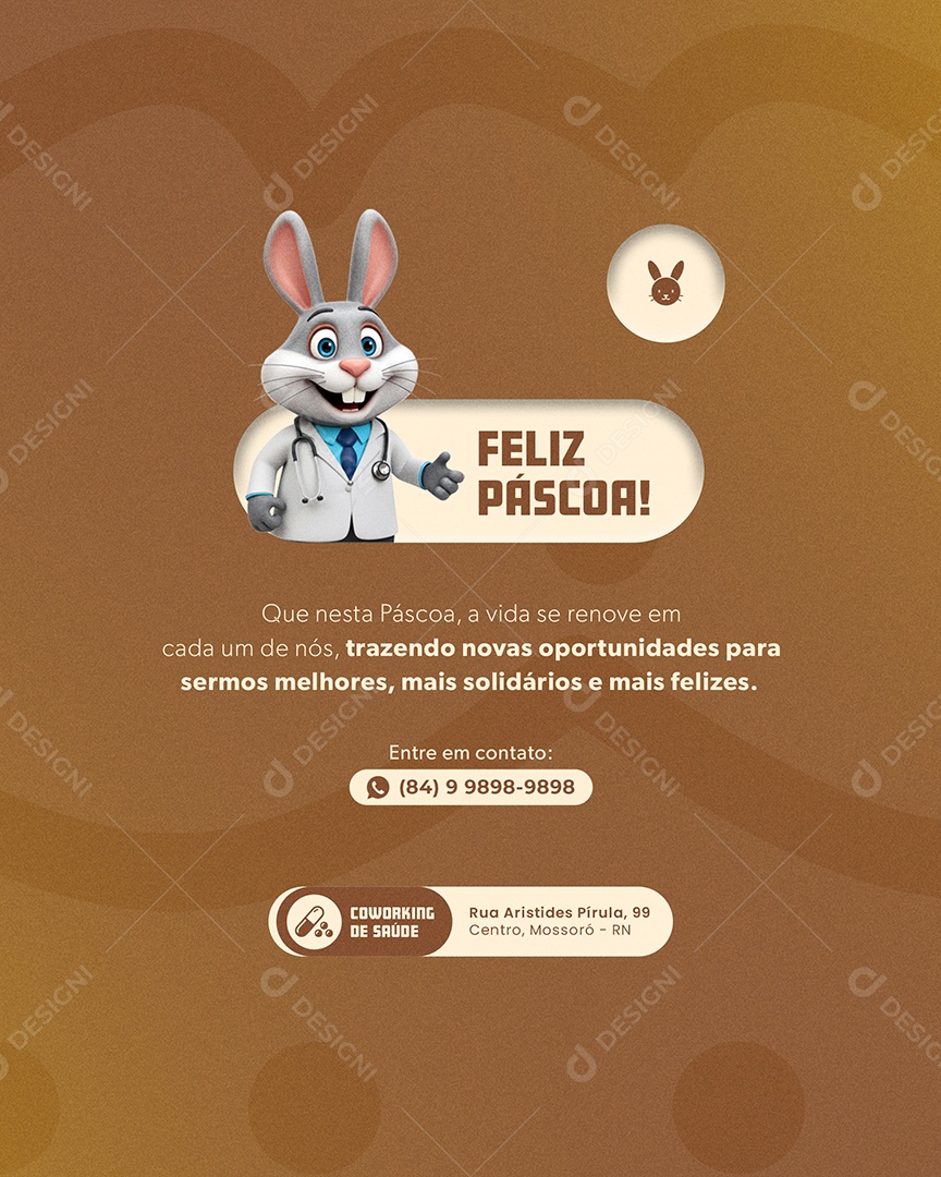 Post Feed Feliz Páscoa 20 de Abril Social Media PSD Editável