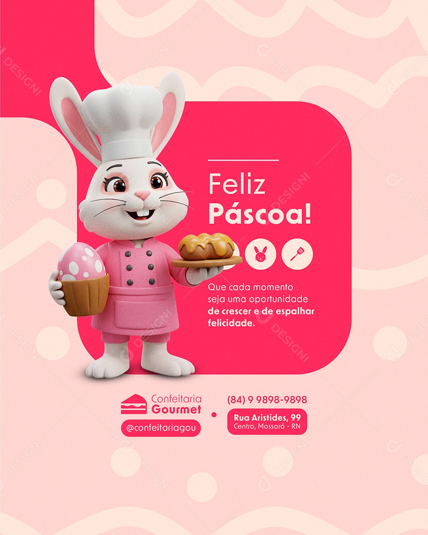 Post Feed Feliz Páscoa 20 de Abril Social Media PSD Editável