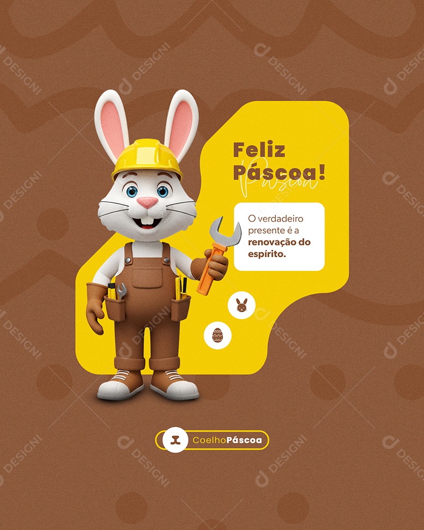 Post Feed Feliz Páscoa 20 de Abril Social Media PSD Editável