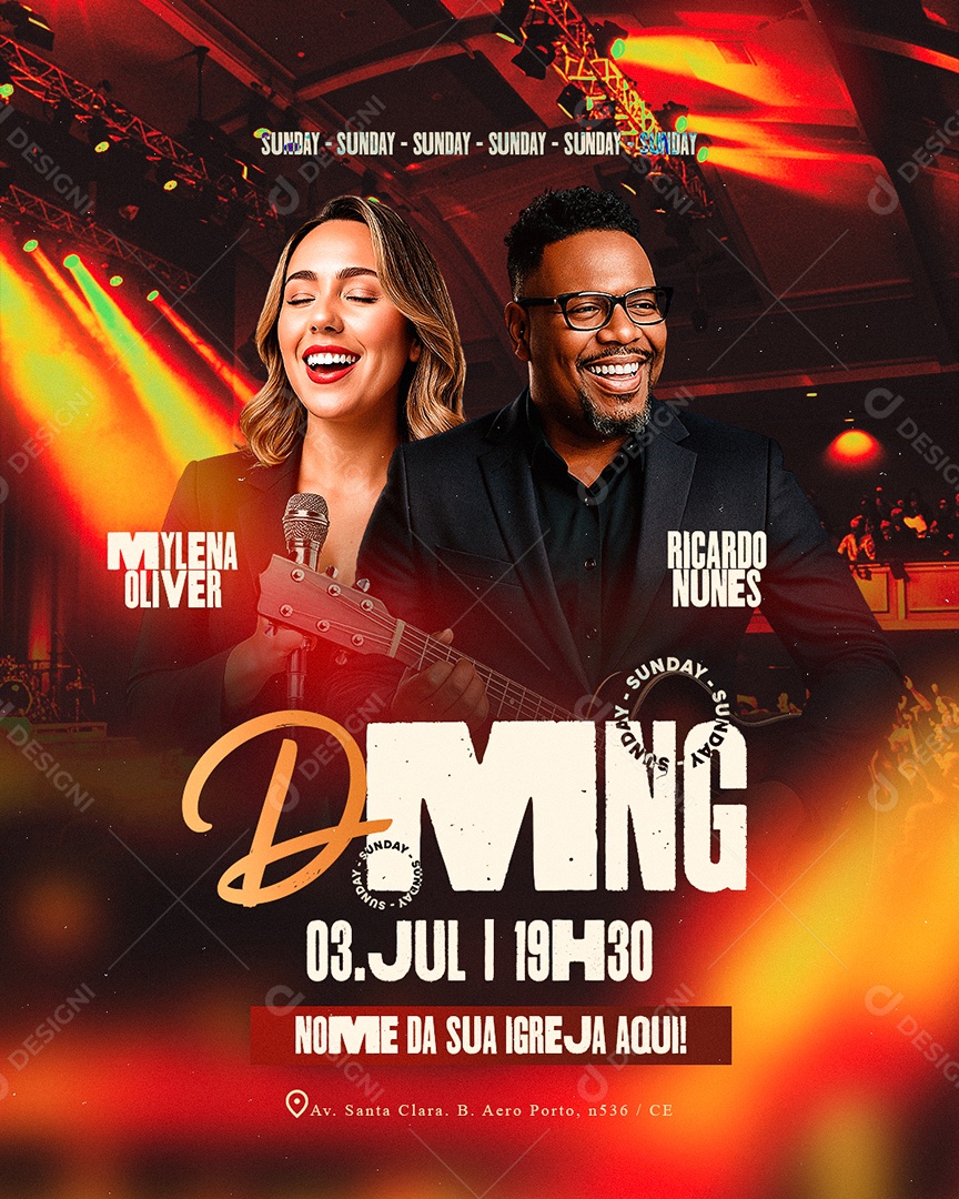 Gospel DMNG Igreja Social Media PSD Editável