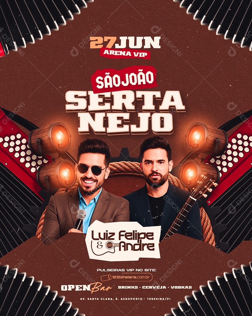 Flyer São João Sertanejo Social Media PSD Editável