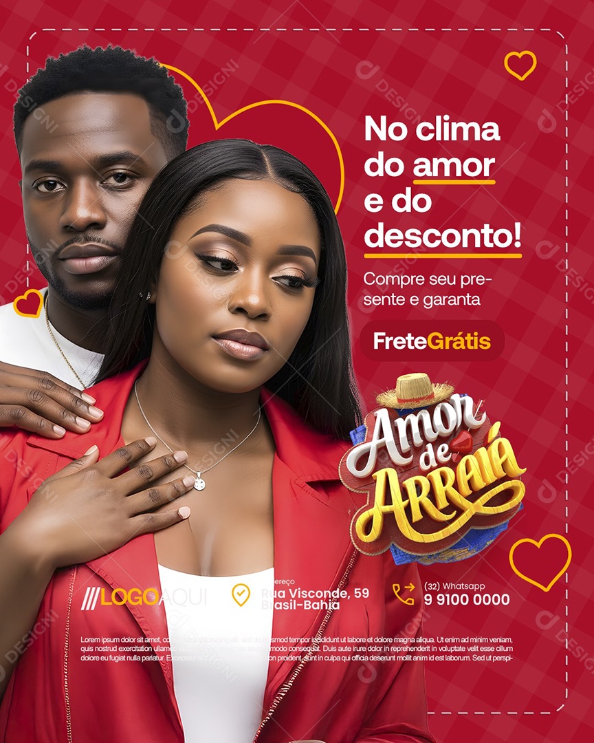 Amor de Arraiá Compre Seu Presente Colar Social Media PSD Editável