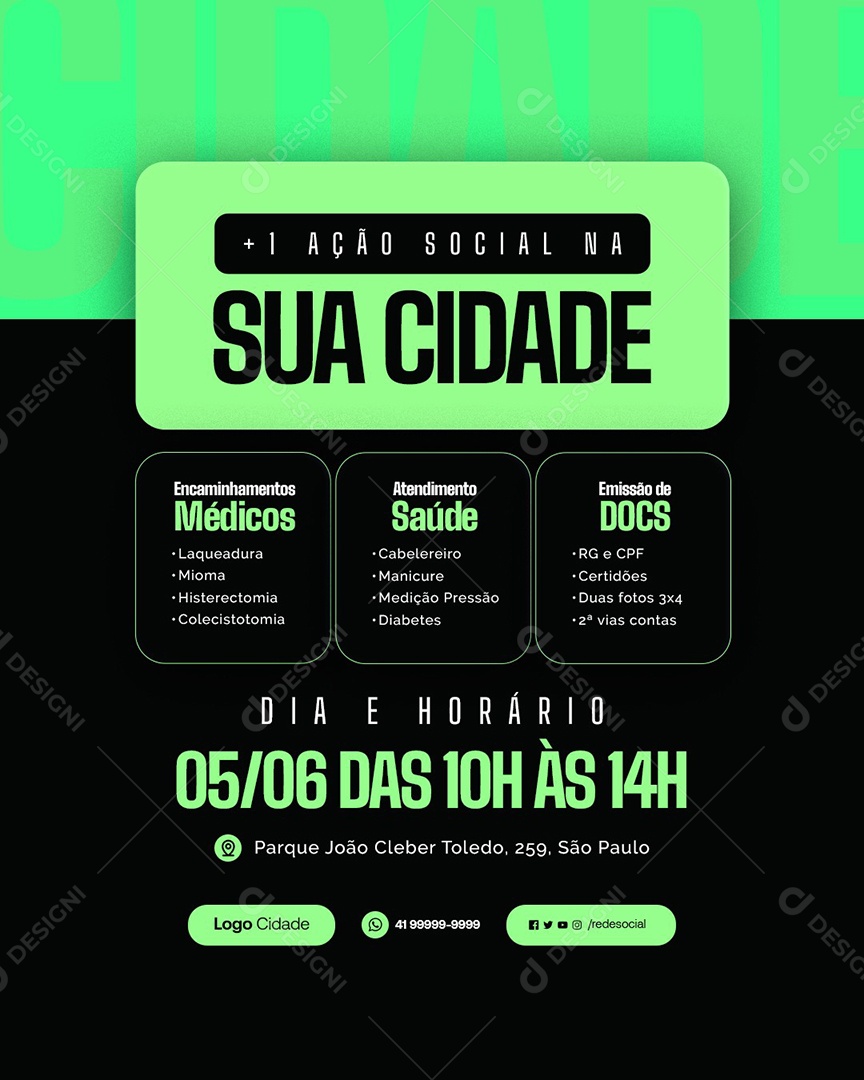 Mais Uma Ação Social na Sua Cidade Social Media PSD Editável