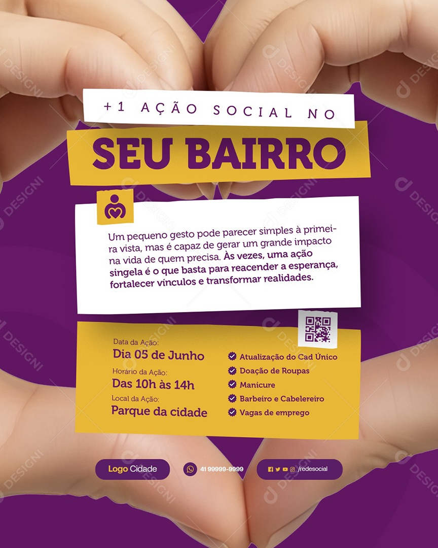 Mais Uma Ação Social no Seu Bairro Social Media PSD Editável