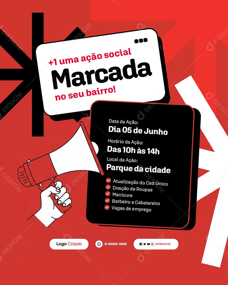 Mais Uma Ação Social Marcada no Seu Bairro Social Media PSD Editável