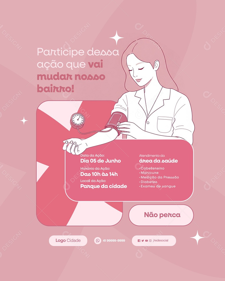 Ação Social Paricipe Dessa Ação Social Media PSD Editável