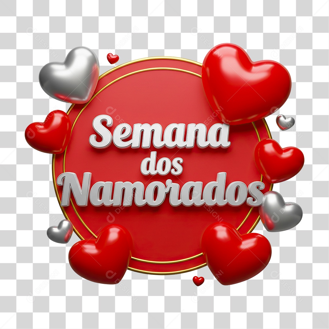 Selo Semana dos Namorados Circular PNG Transparente