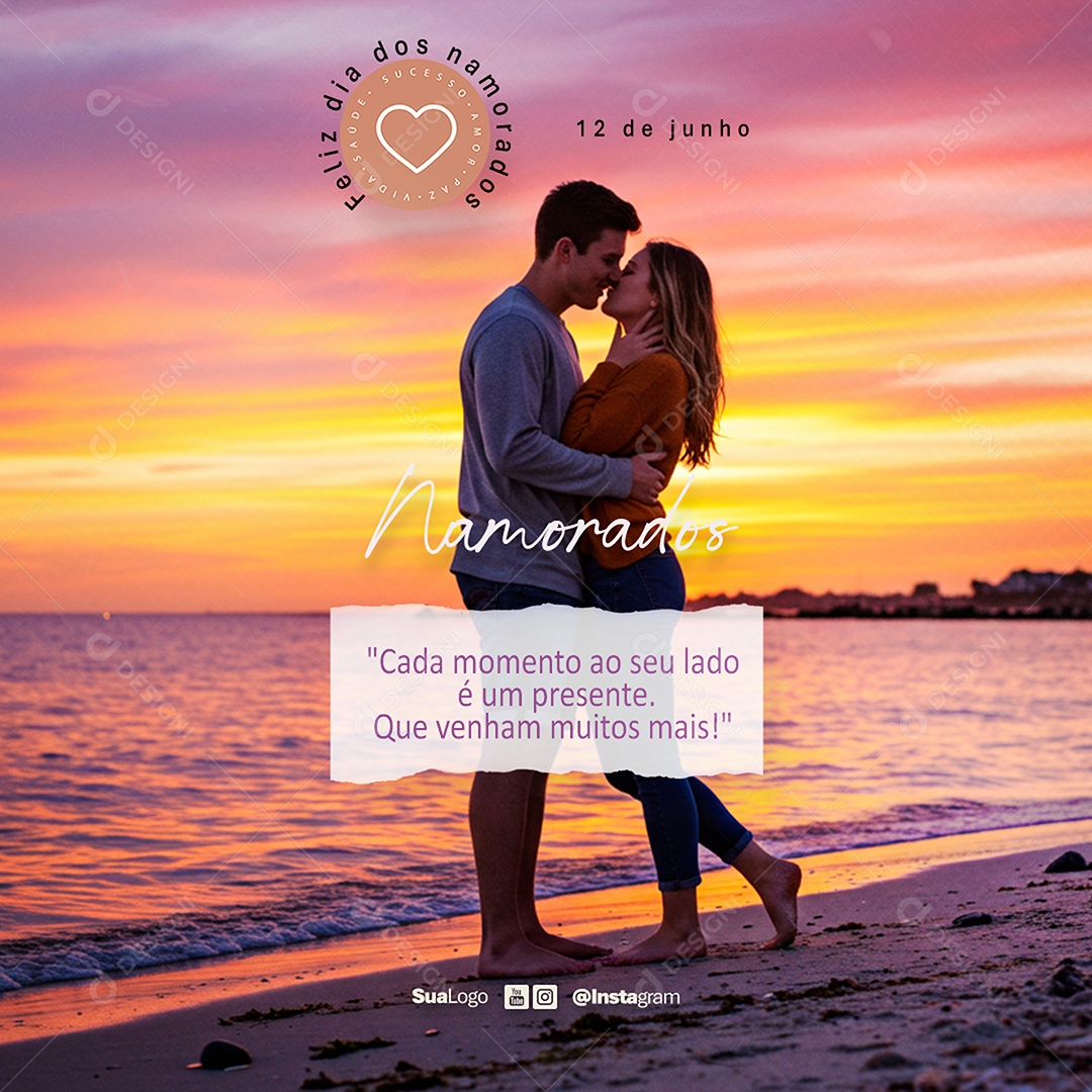 Feliz Dia dos Namorados 12 de Junho Social Media PSD Editável
