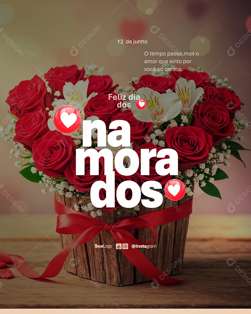 Story Feliz Dia dos Namorados 12 de Junho Social Media PSD Editável