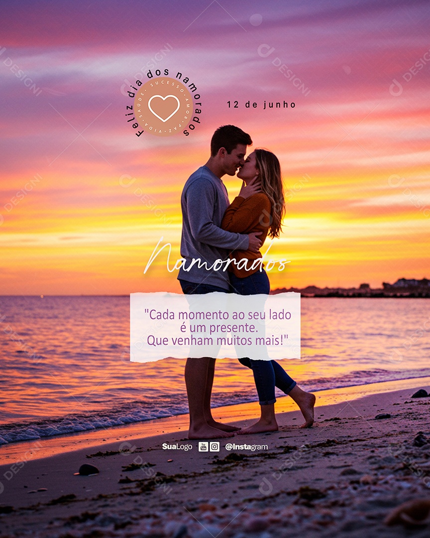 Feliz Dia dos Namorados 12 de Junho Social Media PSD Editável