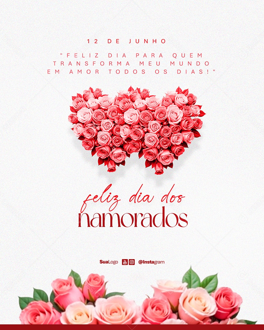 Feliz Dia dos Namorados Social Media PSD Editável