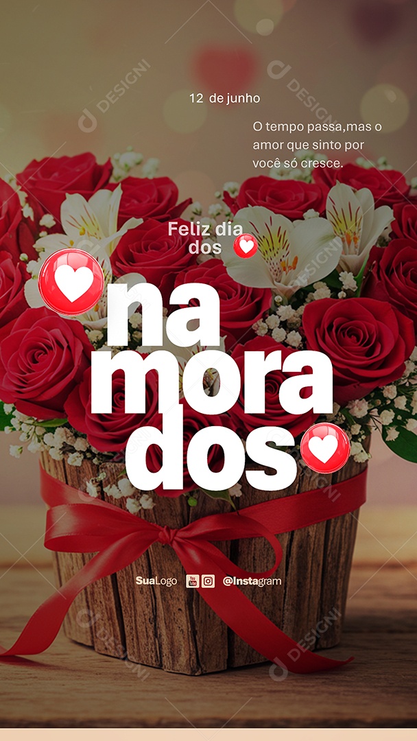 Story Feliz Dia dos Namorados 12 de Junho Social Media PSD Editável