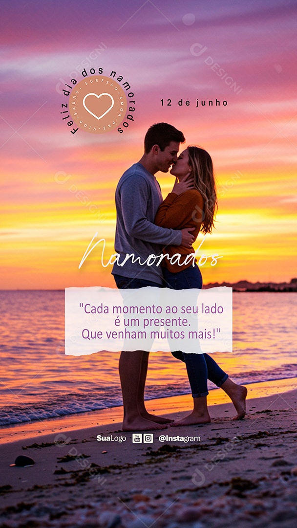 Feliz Dia dos Namorados 12 de Junho Social Media PSD Editável
