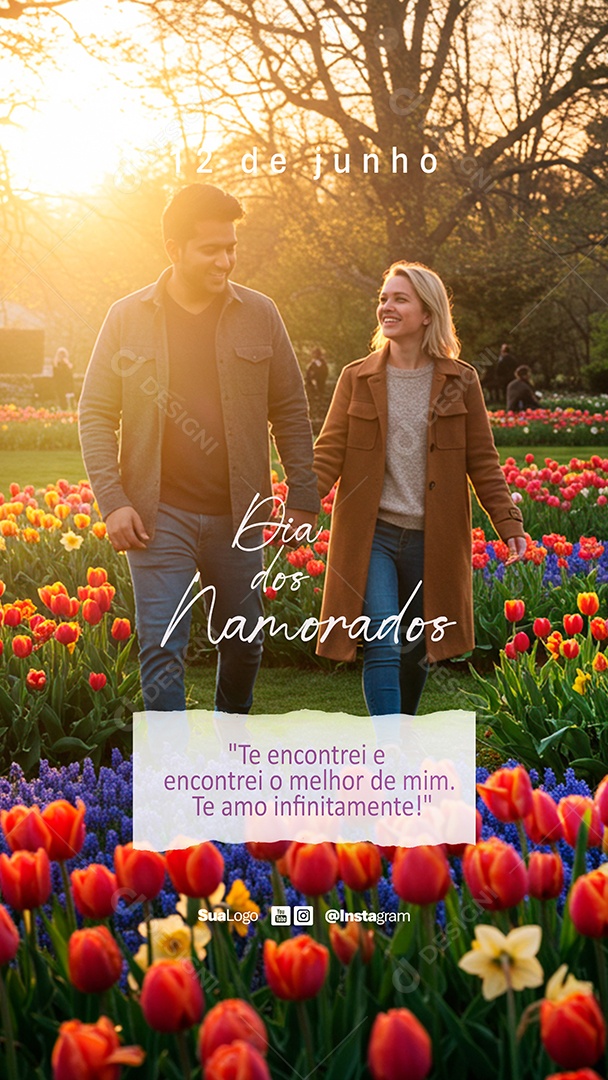 Story Feliz Dia dos Namorados Social Media PSD Editável