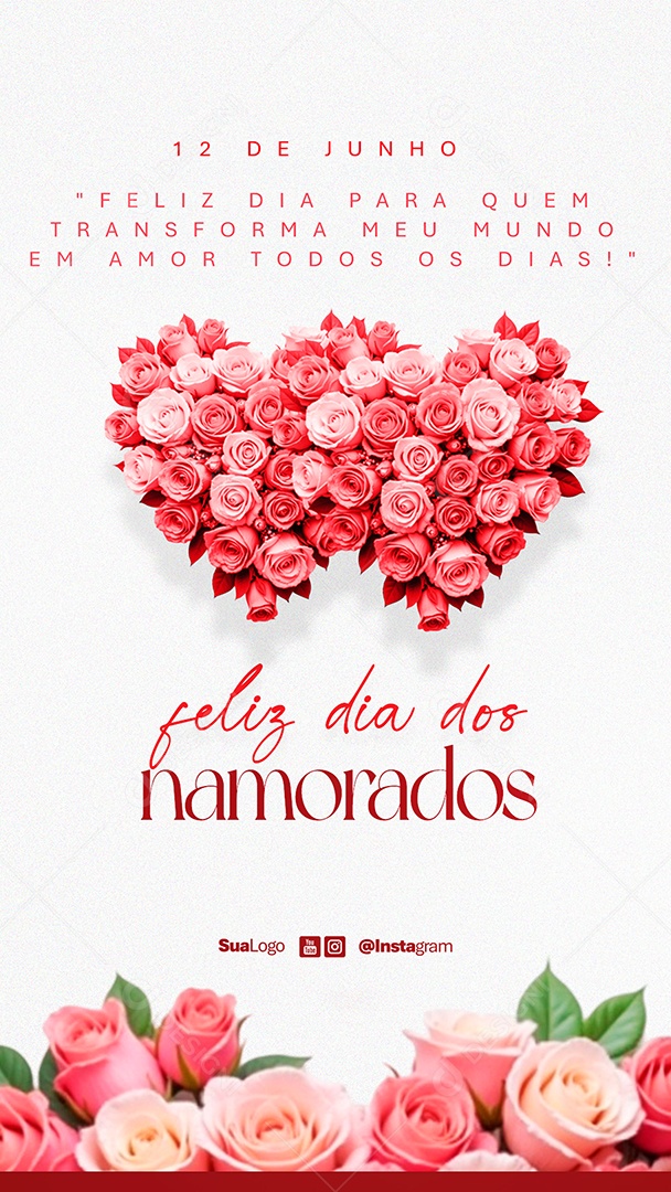 Story Feliz Dia dos Namorados Social Media PSD Editável