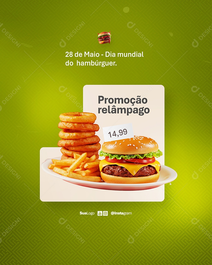 Dia Mundial do Hambúrguer 28 de Maio Social Media PSD Editável