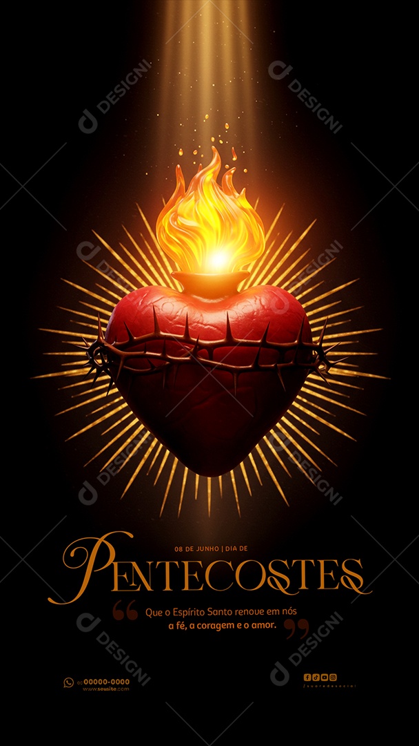 Story Dia de Pentecostes 8 de junho Social Media PSD Editável