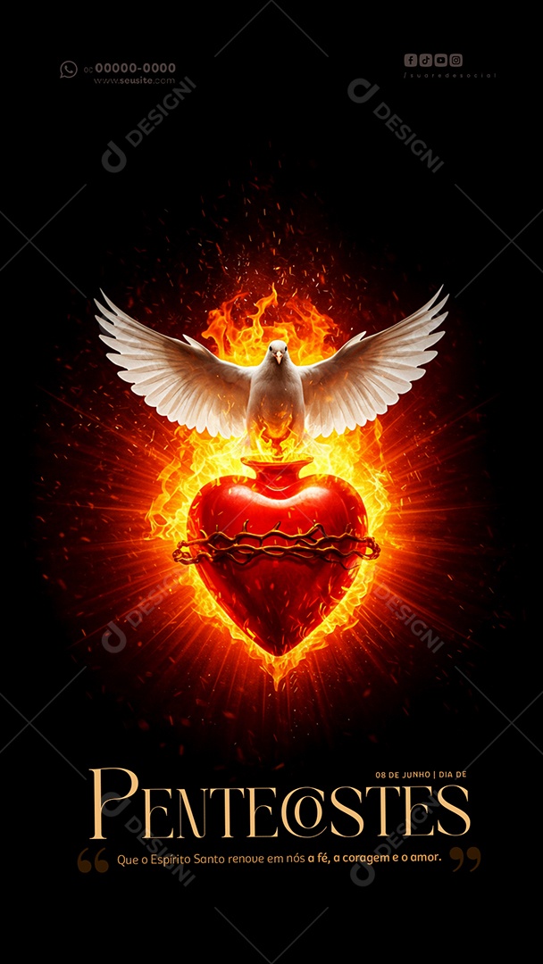 Story Dia de Pentecostes 8 de junho Social Media PSD Editável