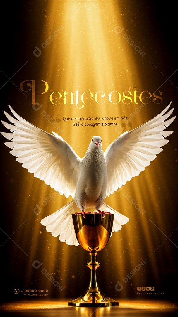 Story Dia de Pentecostes 8 de junho Social Media PSD Editável