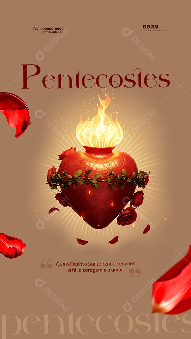 Story Dia de Pentecostes 8 de junho Social Media PSD Editável