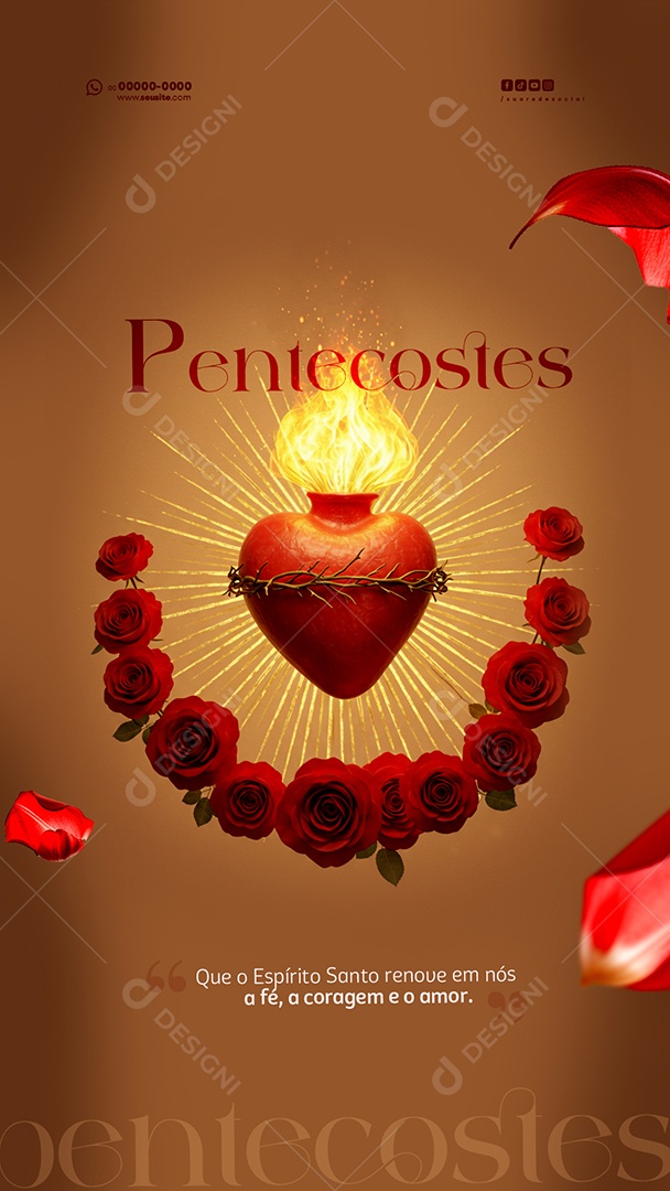 Story Dia de Pentecostes 8 de junho Social Media PSD Editável