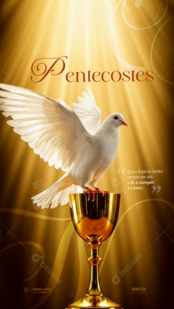 Story Dia de Pentecostes 8 de junho Social Media PSD Editável