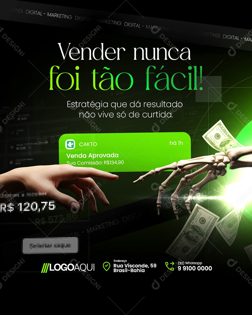 Marketing Digital Vender Nunca Foi Tão Fácil Social Media PSD Editável