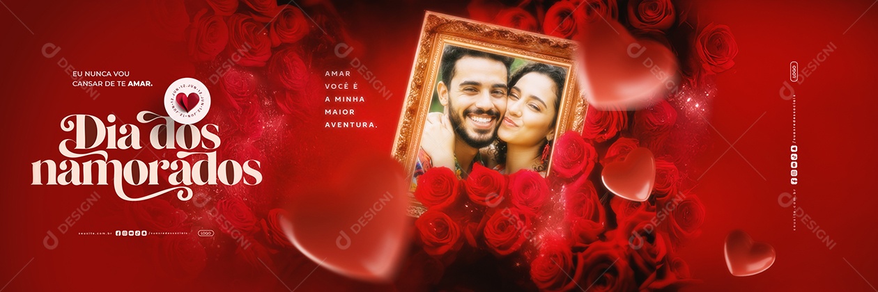 Carrossel Dia dos Namorados 12 de Junho Social Media PSD Editável