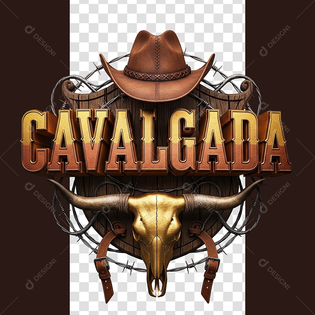 Cavalgada Selo 3D Para Composição  PSD