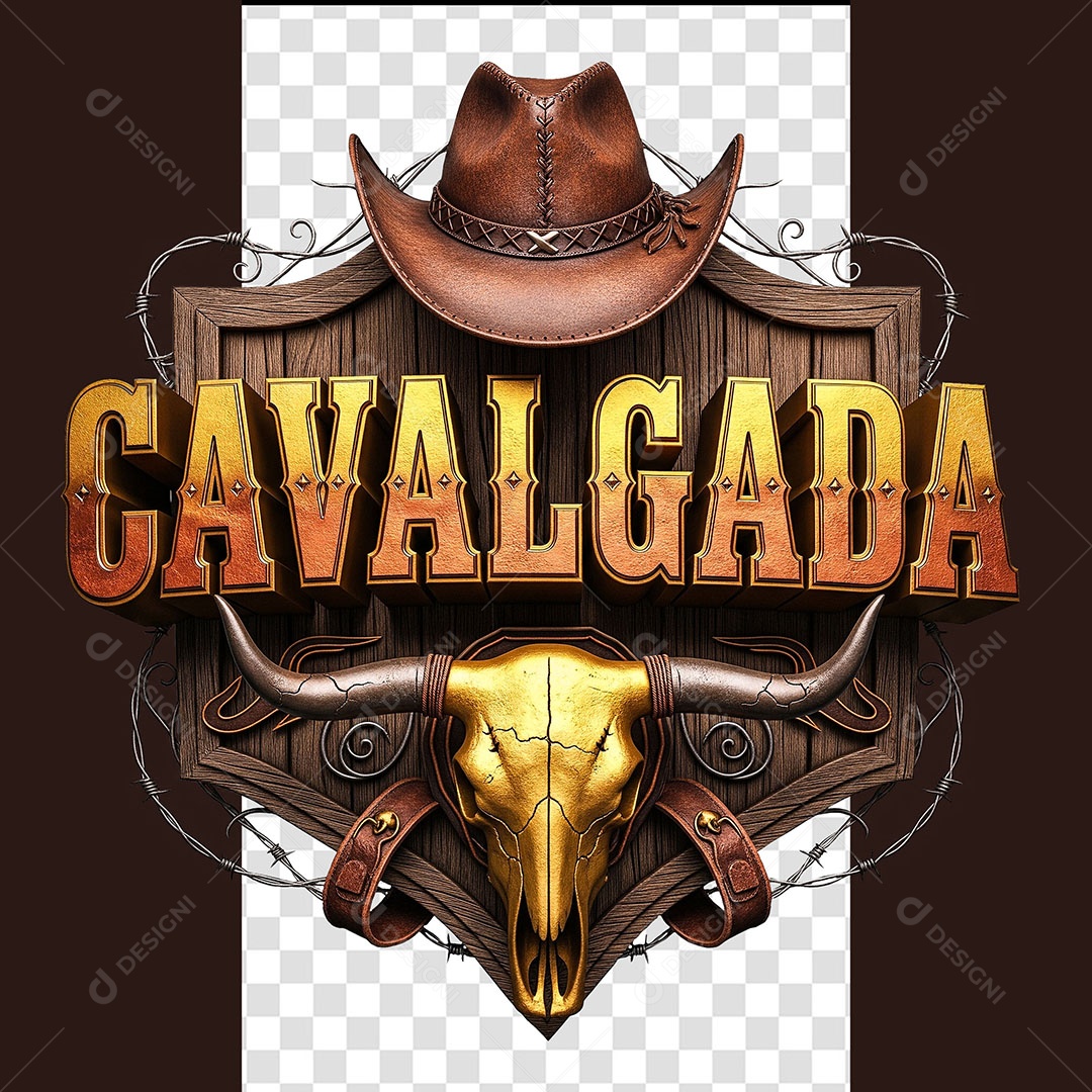 Cavalgada Selo 3D Para Composição  PSD