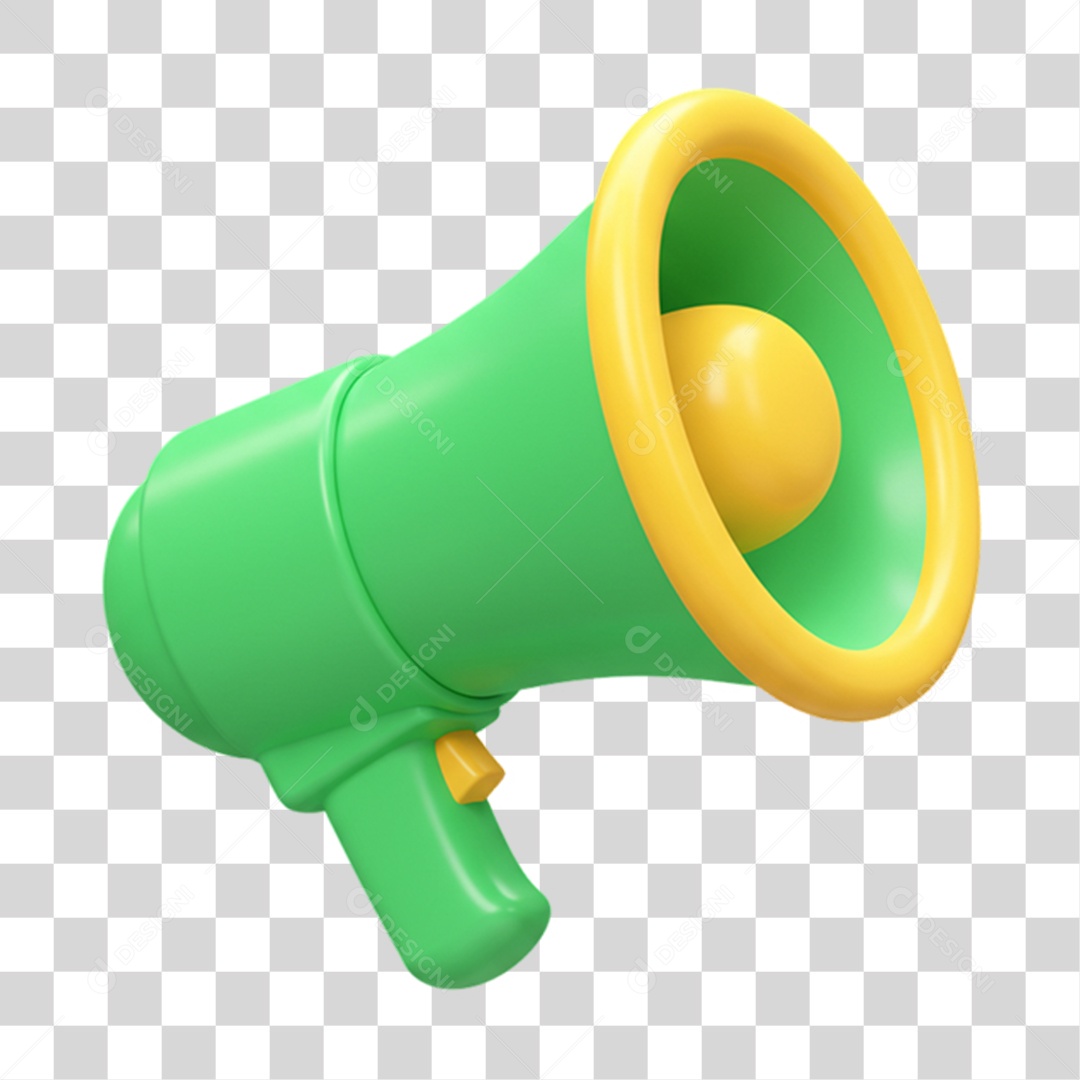 Elemento 3D Alto-falante Cores da Bandeira do Brasil 7 de Setembro PNG Transparente