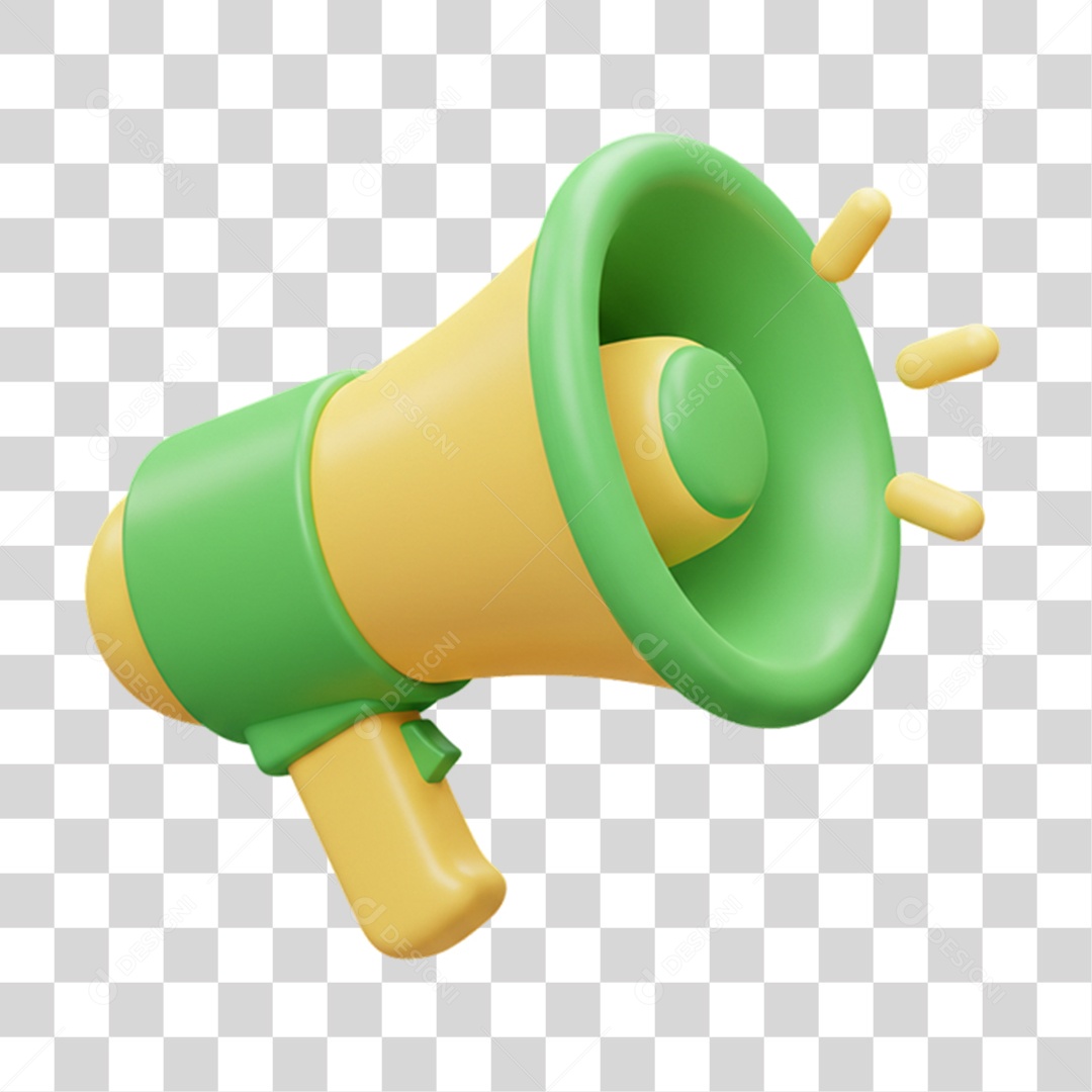 Elemento 3D Alto-falante Cores da Bandeira do Brasil 7 de Setembro PNG Transparente