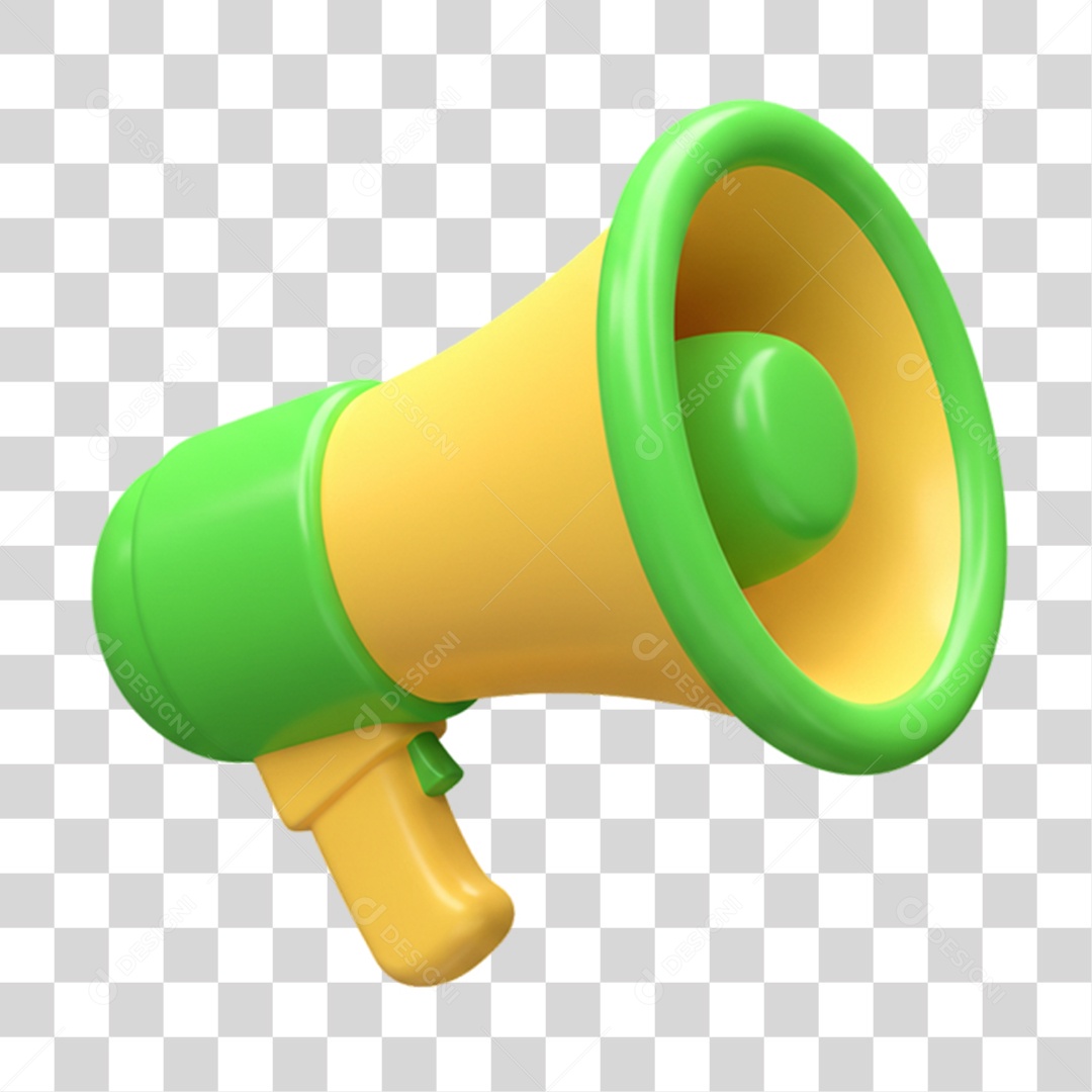 Elemento 3D Alto-falante Cores da Bandeira do Brasil 7 de Setembro PNG Transparente