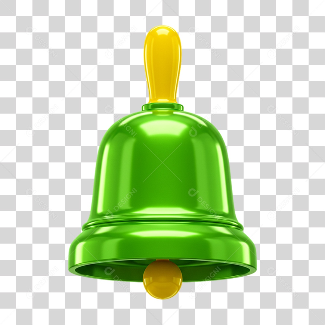 Elemento 3D Sinos Cores da Bandeira do Brasil 7 de Setembro PNG Transparente