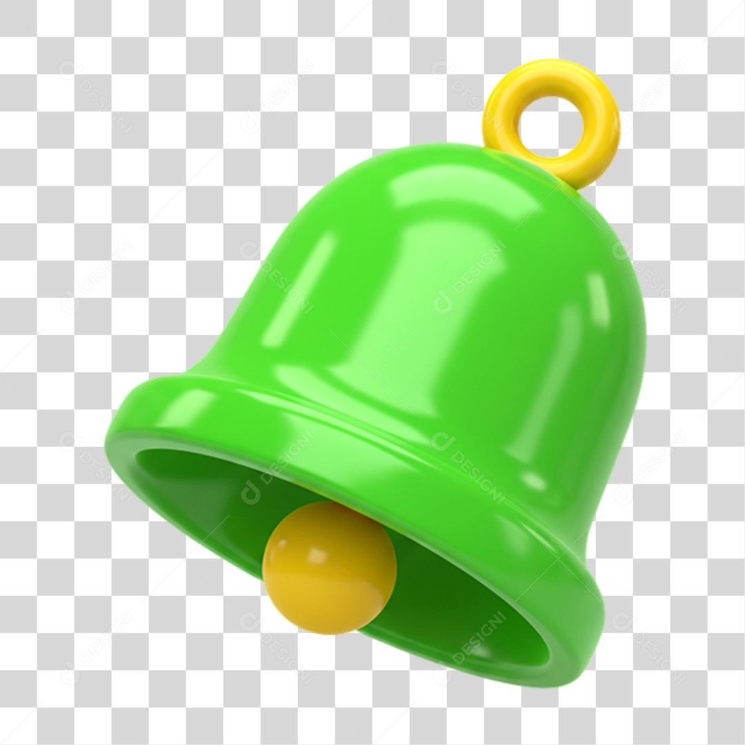 Elemento 3D Sinos Cores da Bandeira do Brasil 7 de Setembro PNG Transparente