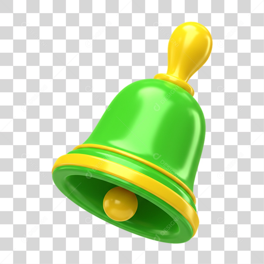 Elemento 3D Sinos Cores da Bandeira do Brasil 7 de Setembro PNG Transparente