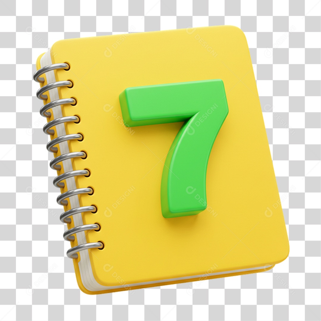 Elemento 3D Caderno Cores da Bandeira do Brasil 7 de Setembro PNG Transparente