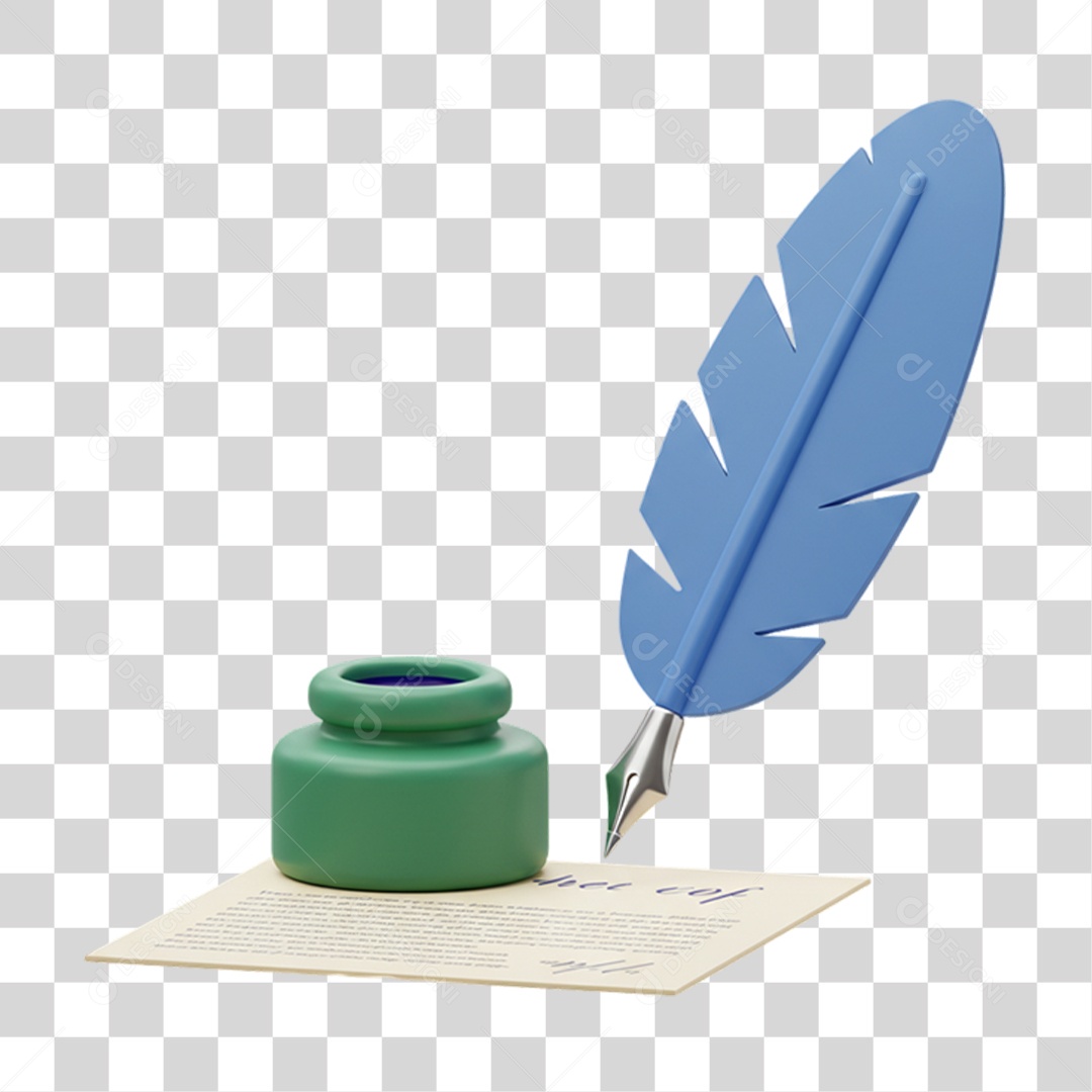 Elemento 3D Penas Tinda Escrita 7 de Setembro PNG Transparente