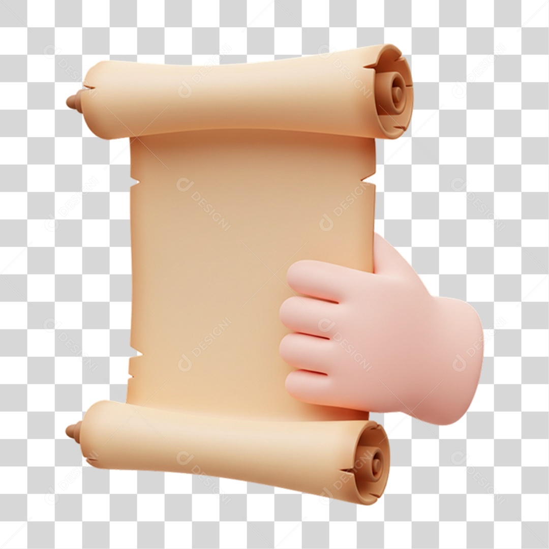 Elemento 3D Pergaminho Brasil 7 de Setembro PNG Transparente