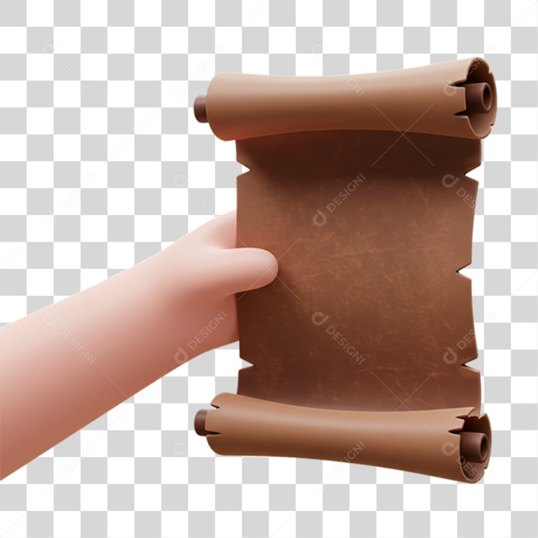 Elemento 3D Pergaminho Brasil 7 de Setembro PNG Transparente