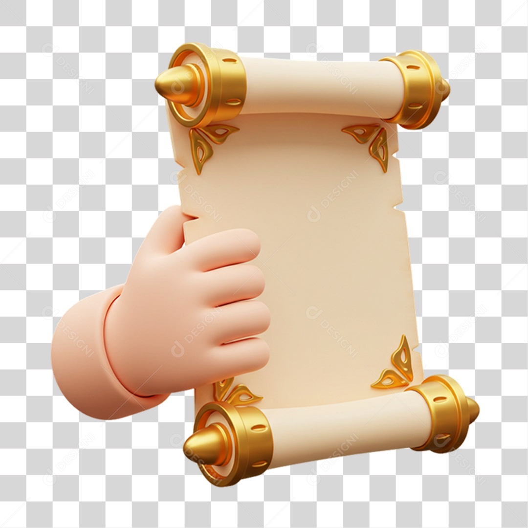 Elemento 3D Pergaminho Brasil 7 de Setembro PNG Transparente