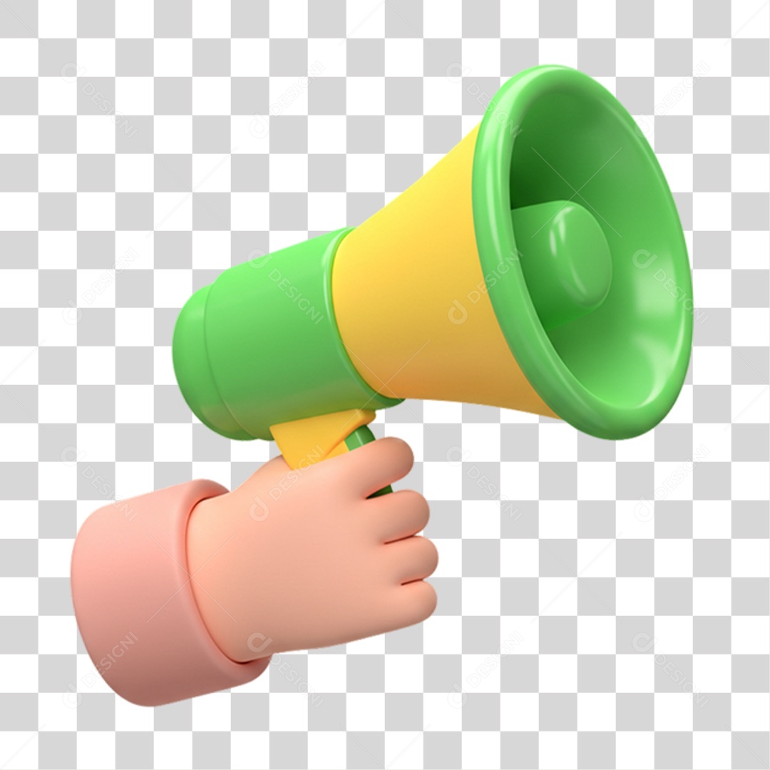 Elemento 3D Alto-falante com Cores da Bandeira do Brasil 7 de Setembro PNG Transparente