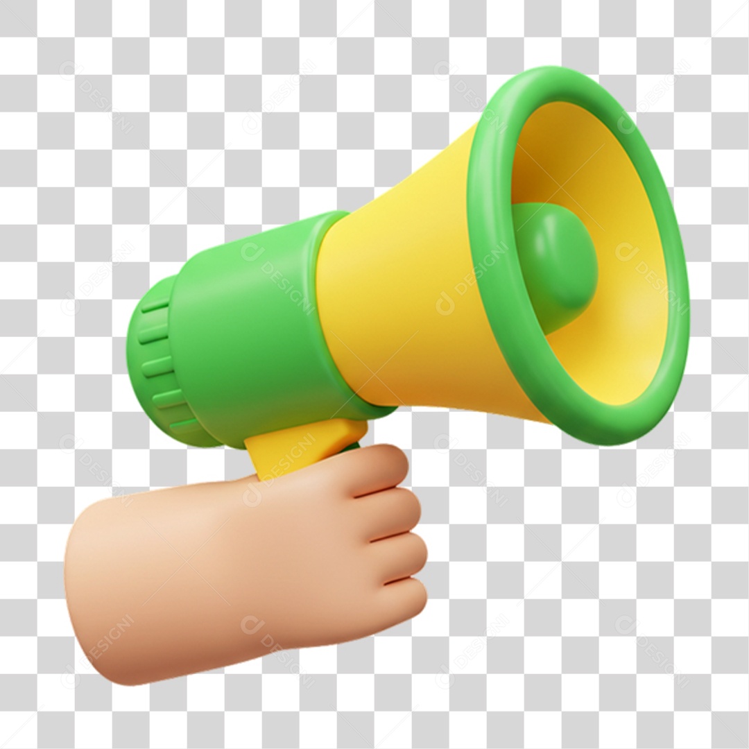 Elemento 3D Alto-falante com Cores da Bandeira do Brasil 7 de Setembro PNG Transparente