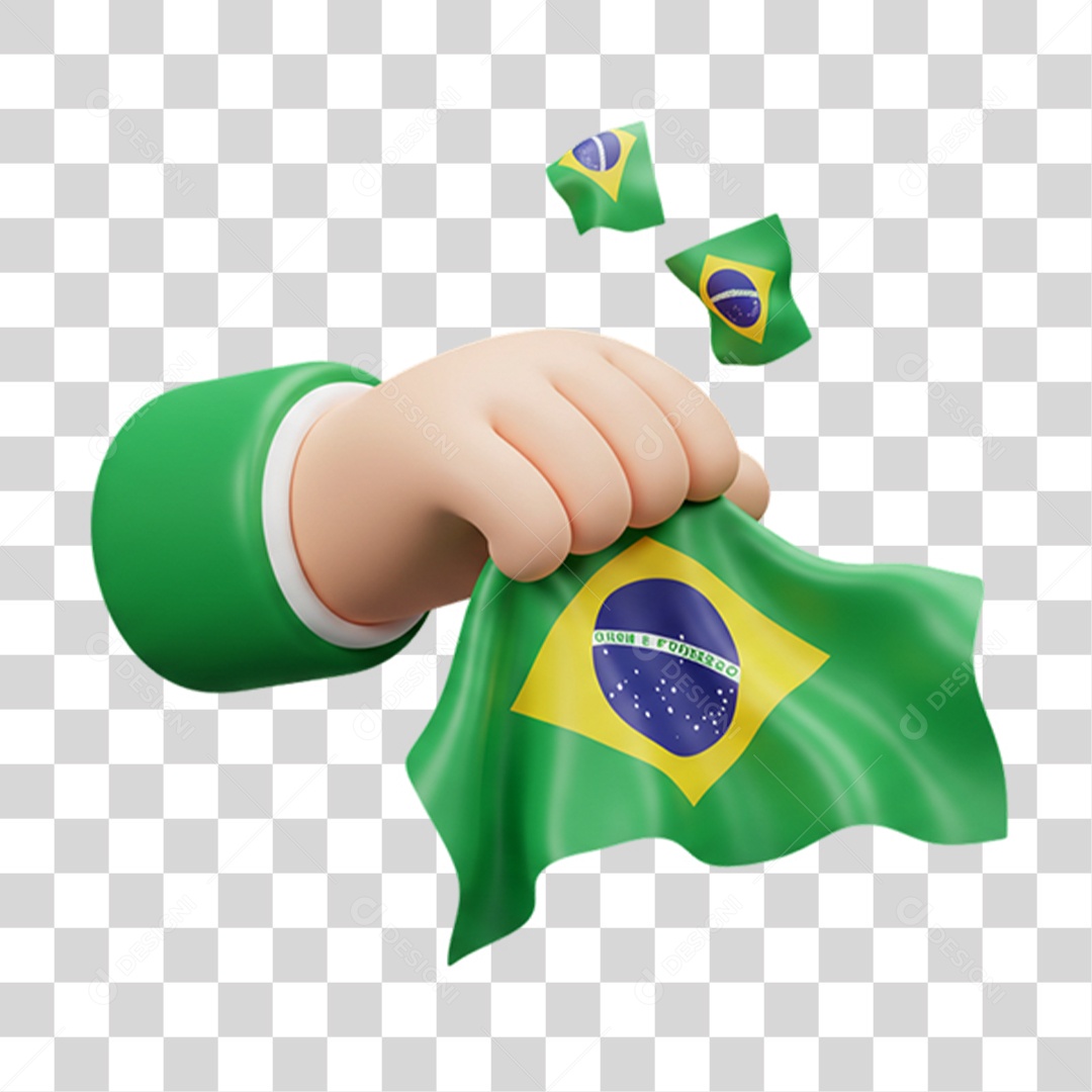 3D Icon Element with Flag of Brazil September 7th Transparent PNG