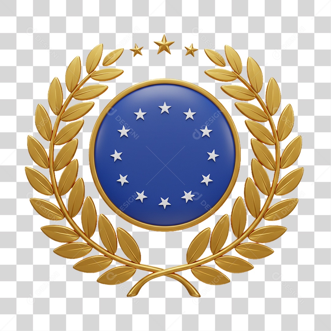 Elemento 3D Coroa de Louros Brasil 7 de Setembro PNG Transparente