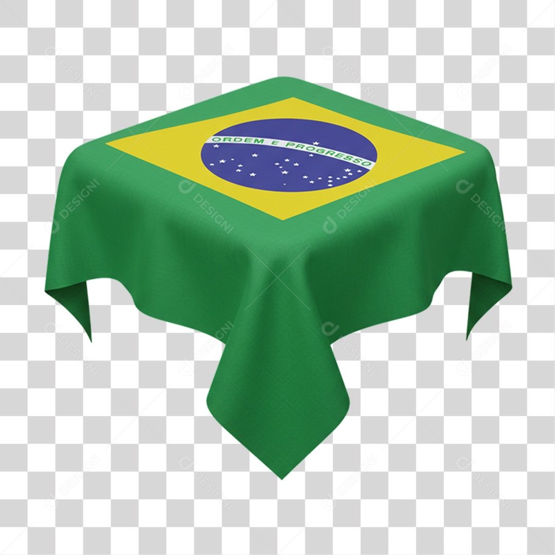 Elemento 3D Ícone Bandeira do Brasil 7 de Setembro PNG Transparente