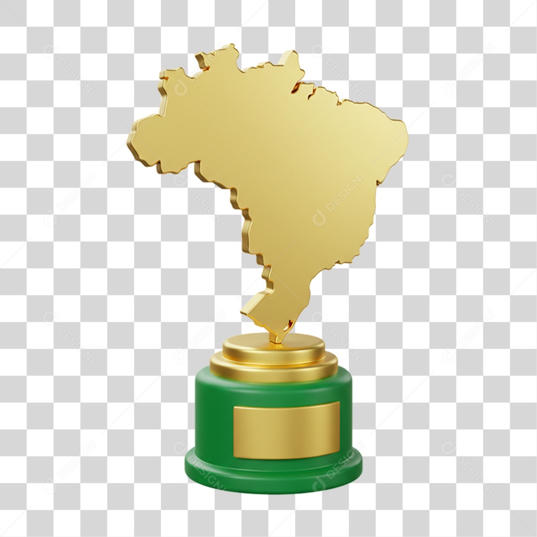 Elemento 3D Mapa do Brasil 7 de Setembro PNG Transparente