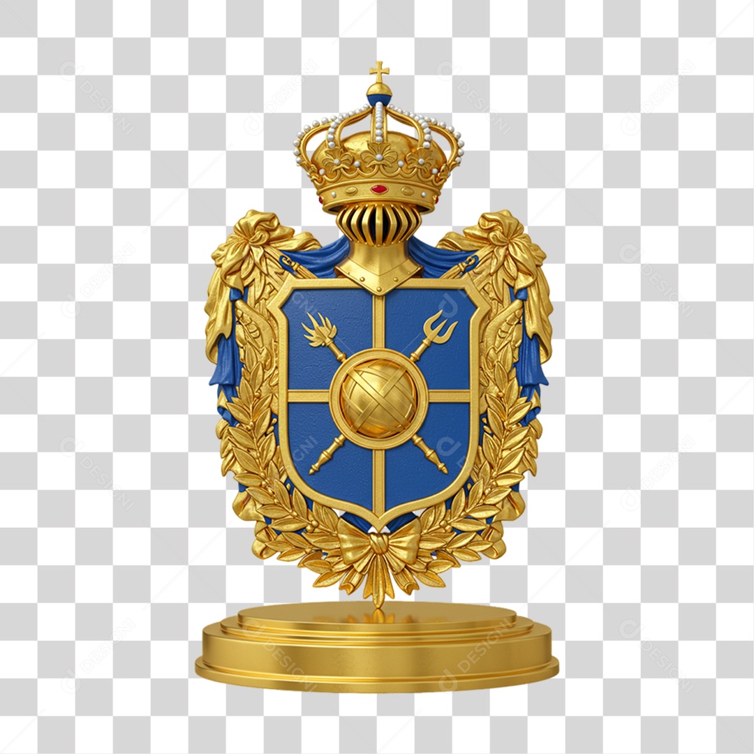 Elemento 3D Brasão do Brasil 7 de Setembro PNG Transparente