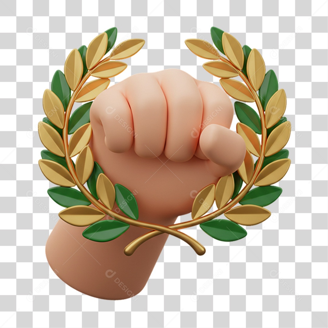 Elemento 3D Coroa de Louros com Cores da Bandeira do Brasil 7 de Setembro PNG Transparente