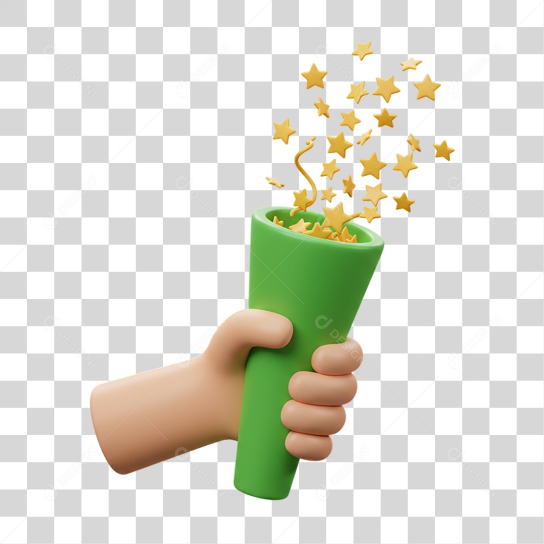 Elemento 3D Confetes com Cores da Bandeira do Brasil 7 de Setembro PNG Transparente